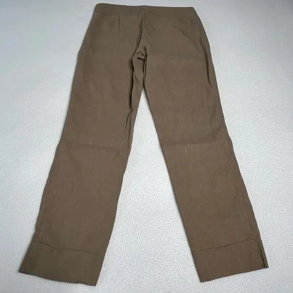 Eileen Fisher Women's Size PM Linen Blend Slim Leg Crop Pants Brown - Picture 5 of 7